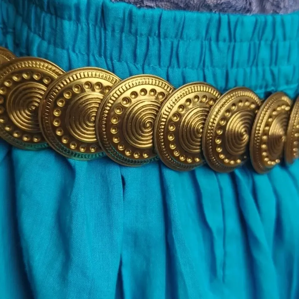 Vintage 94 GRD Coin Belt Metal Medallion Elastic Women's Size Small/Medium